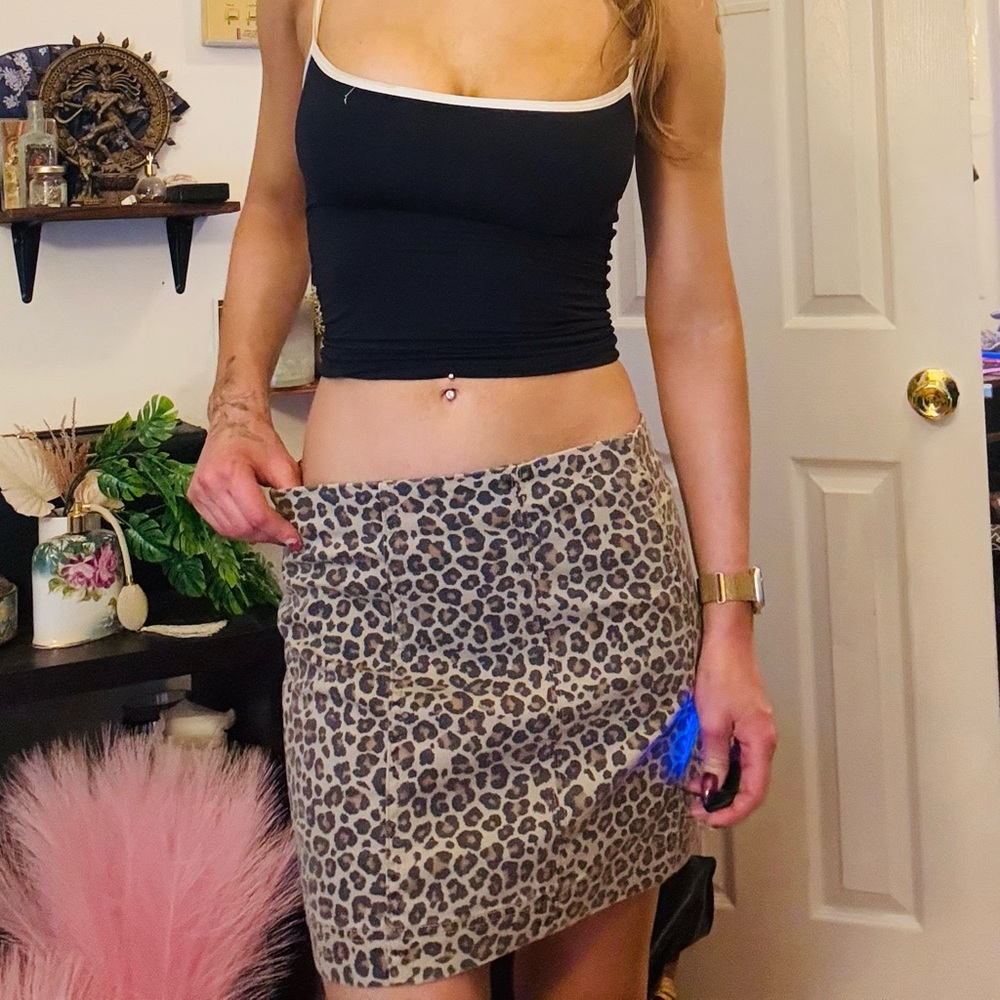 JOLT Women’s Y2K Leopard Cheetah Print Mini Skirt Size S​
